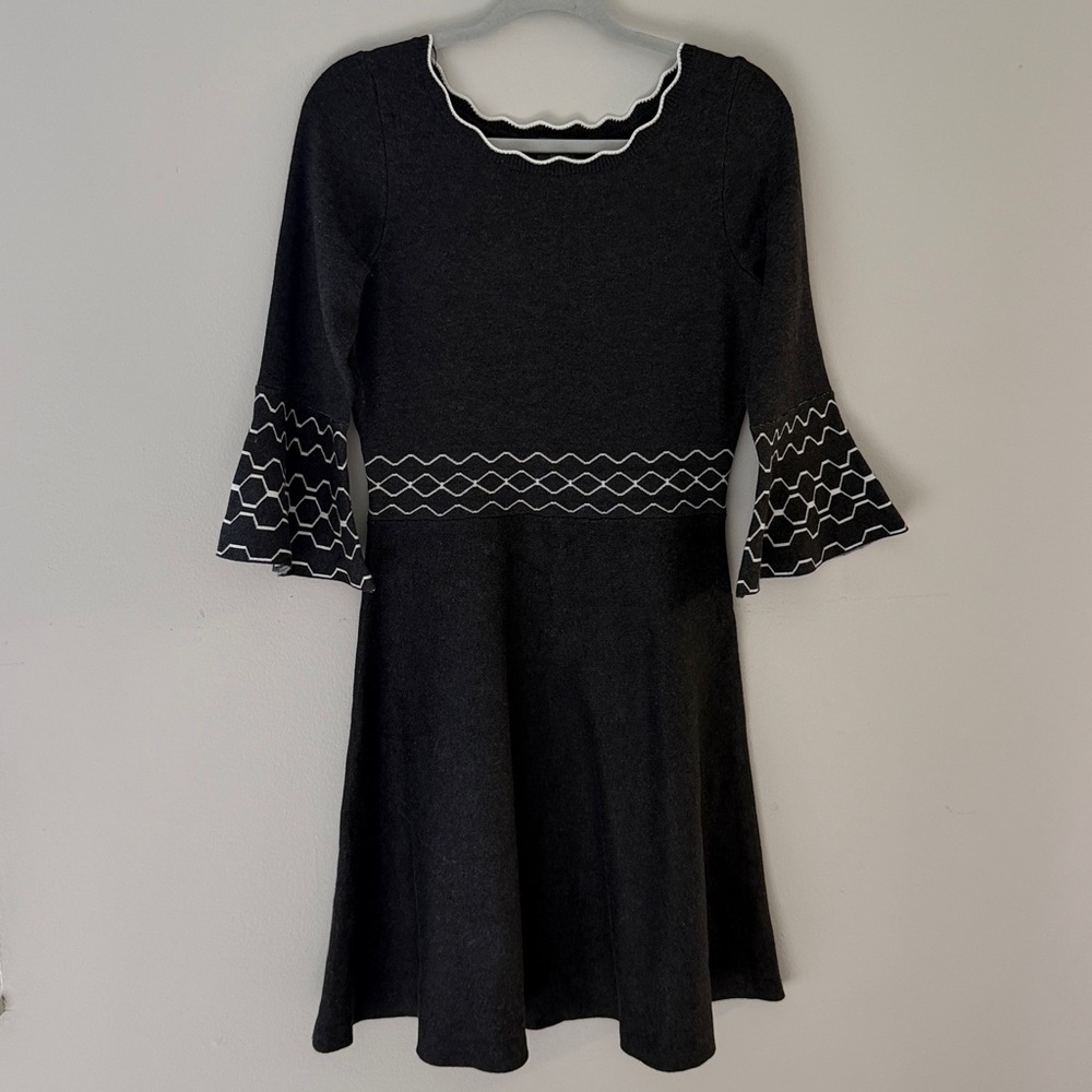 Gabby & Style Women Medium Fit Flare Midi Bell 3/4 Sleeve Pull Over Dress